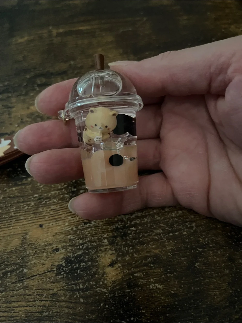 Bear's Milk Tea Brown Bubble Tea Charm Keychain